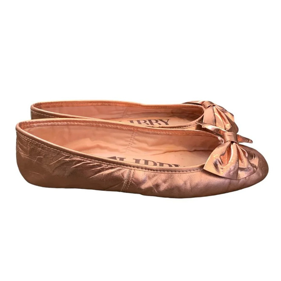 Sam & Libby Ballet Ballerina Flats Womens 7.5 Pink Metallic Bow Shoes - Picture 2 of 8